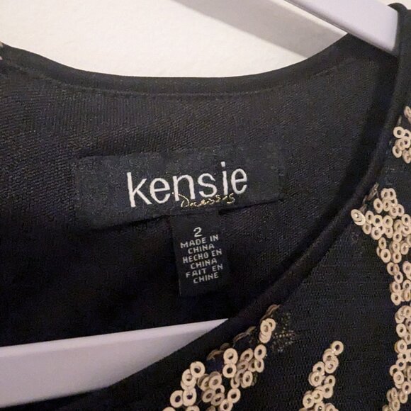 Kensie Black Sequined Cocktail Dress NWT Size 2 - Picture 6 of 11